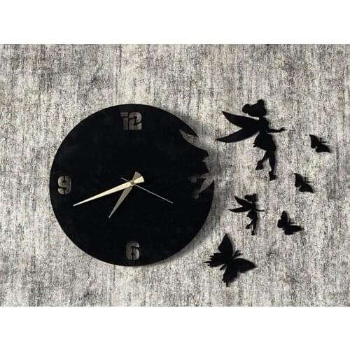 Fairy Wall Clock Black Decoration Living Room Wall Decor Home Living Room Decoration