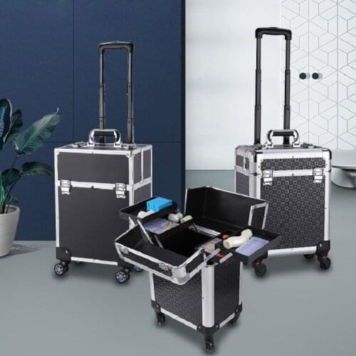 Trolley Tool Box With Wheels Complete Toolbox Aluminum Alloy Large Suitcase Transfer Professional Storage System