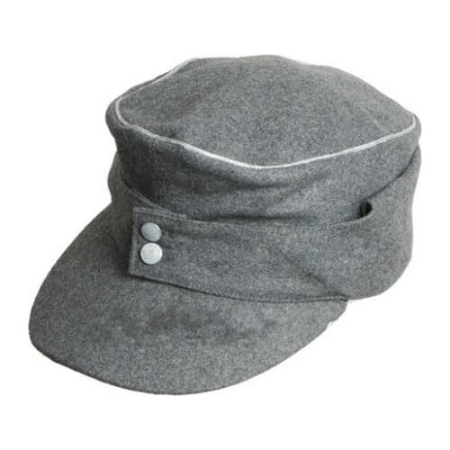Tomwang2012. WWII WW2 German Wh Em Officer 1943 M43 Panzer Wool Field Cap Grey MILITARY Reenactments