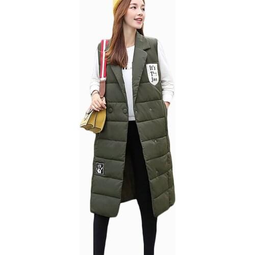 2019 NEW AUTUMN/WINTER WOMEN WARM VEST SOLID SLIM V-NECK COTTON PADDED FEMALE CLOTHES PARKAS HIGH QUALITY HOT SALE ZL812