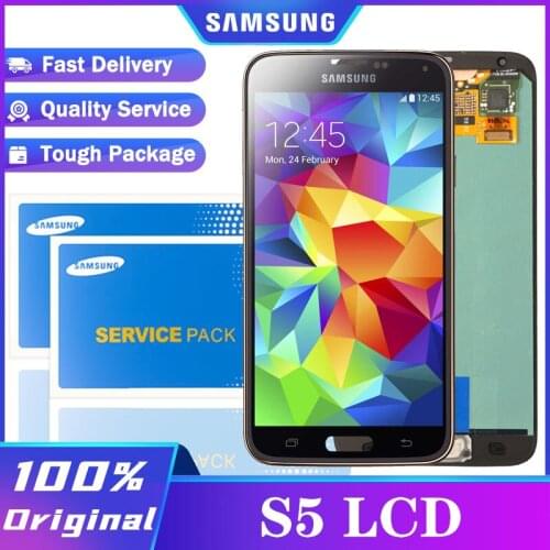 Original 5.1'' SUPER AMOLED for Samsung Galaxy S5 G900F G900H LCD Display Touch Screen Digitizer Assembly Repair Parts
