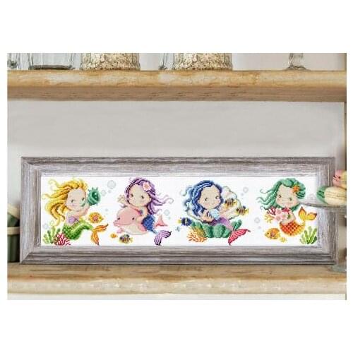 Gold Collection Lovely Counted Cross Stitch Kit Mermaid Sisters Sister SO