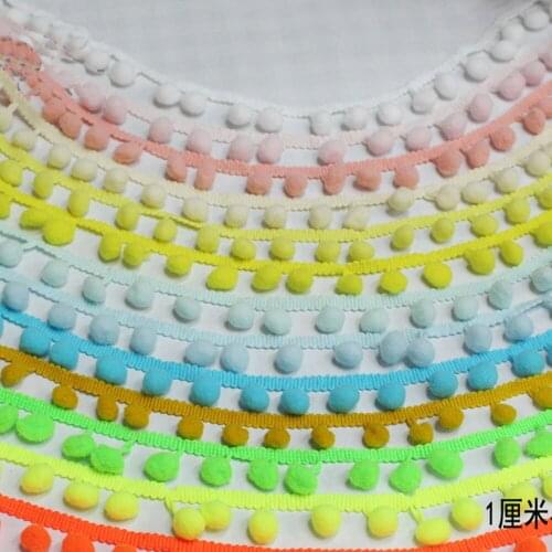 10MM 20 yards Pom Pom Trim Ball Fringe Ribbon DIY Sewing Accessory Lace Home Party Decoration 15 colors