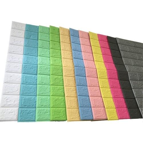 10pcs 3D Brick Wall Stickers Wall Covering Wallpaper Waterproof DIY Self Foam For TV Background Kids Living Room Decoration