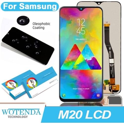 100% Original 6.3'' LCD Display Touch Screen Digitizer Assembly for Samsung Galaxy M20 2019 SM-M205 M205F Pantalla Repair Parts