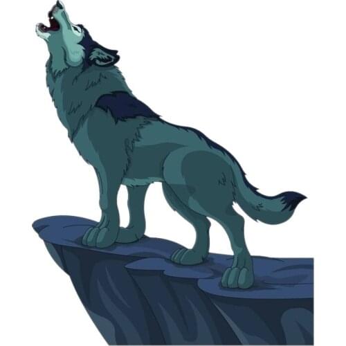 12.2CM*15CM Arctic Wolf Standing On A Cliff Decal PVC Motorcycle Car Sticker