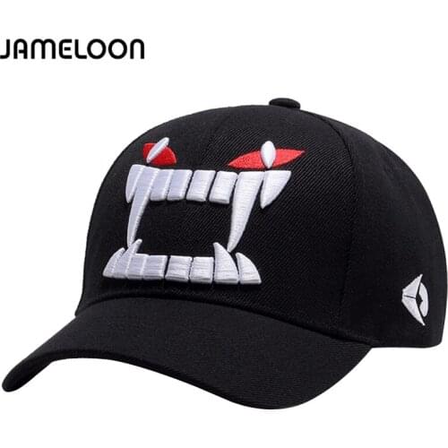 [JAMELOON] white 3D embroidery teeth face baseball cap adult snapback caps cotton hat Boys bone summ