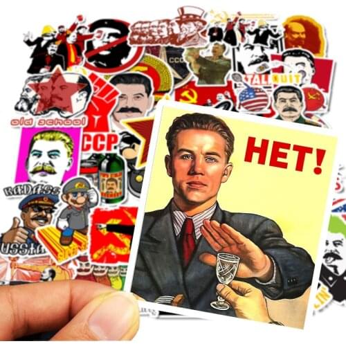 50PCS DIY USSR CCCP Stalin the Soviet Union Stickers Room Decoration For Living Room Laptop Luggage Wall Sticker Wall Decor