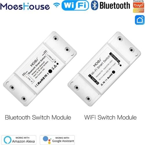 Mouehouse DIY Bluetooth Wi-Fi Smart Light Switch Timer Smart Life APP Wireless Remote Control Works with Alexa Google Home