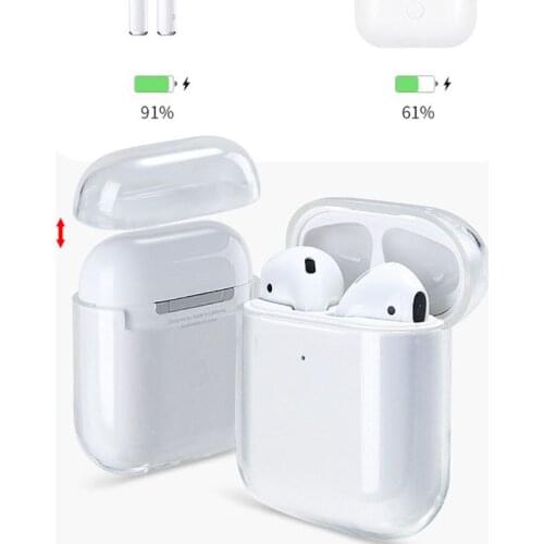 Soft TPU Transparent Cover Earphone Protective Case Clear Skin For AirPods 1 2 D08A