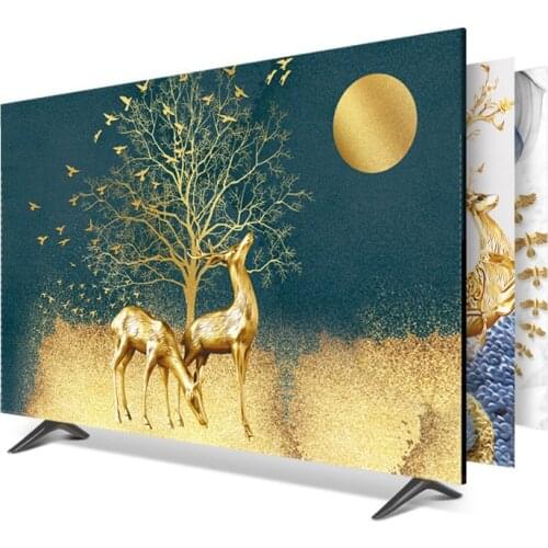 TV Cover Dust Cover Sun Protection LCD Computer Monitor Protector for Wall Hanging Desktop Curved Type Screen Soft Fabric Craft