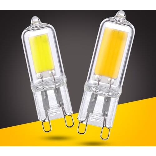COB Home Spotlight Halogen Lamps Lighting G9 3W 5W 220V Angle Glass Home Chandelier G9 LED Bulb Mini Light Bulbs Super Bright