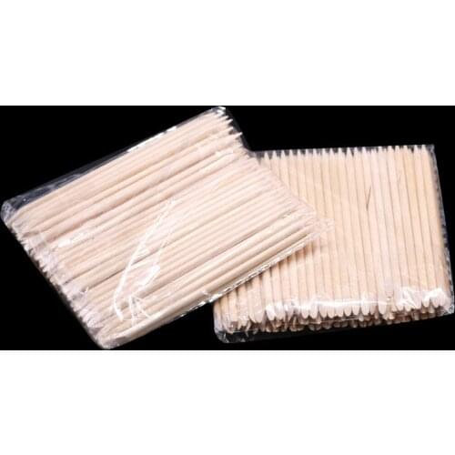 100pcs Double-ended Nail Art Design Point Drill Tools Orange Wood Stick Cuticle Pusher Remover Manicure Pedicure Care Sticks