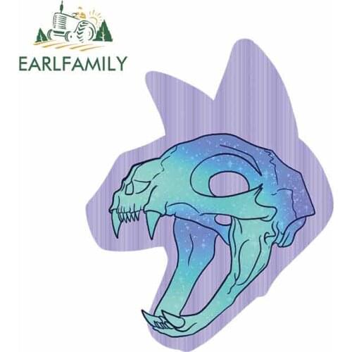 EARLFAMILY 13cm x 10.3cm for Cat Skull Car Bumper Window Stickers Car Accessories Waterproof 3D Repair Sticker Bumper Decal
