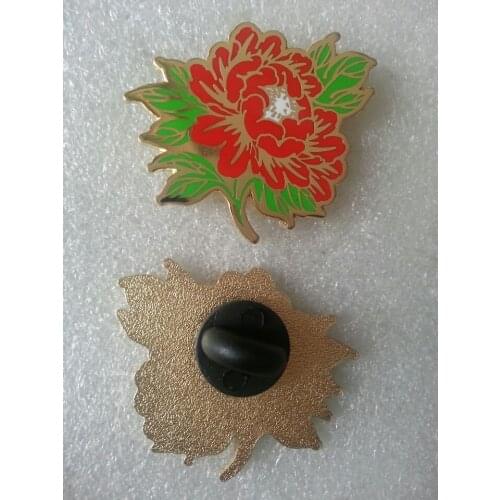 Custom printing pin badge, new arrival, custom hard enamel flower pins with gold plating