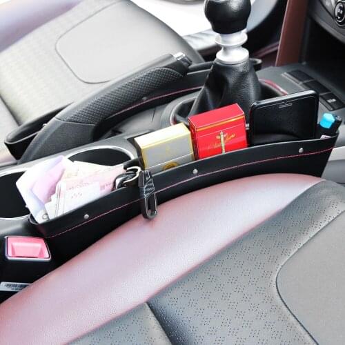 Car Seat Gap Slit Pocket Organizer PU Leather Storage Box For Renault kwid Symbol Trafic Kadjar Captur Koleos Megane Logan Clio