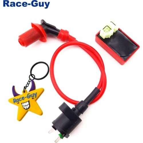 Red Racing Ignition Coil + 6 Pin AC CDI Box For Chinese GY6 50cc 125cc 150cc Moped Scooter ATV Quad 4 Wheeler Go Kart