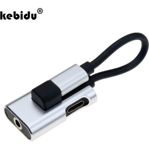 Kebidu 2 Colors USB Type C to 3.5mm Jack Audio Adapter Aux Earphone Adapter Charger For Letv2Pro Max2 Xiaomi USB C Converter