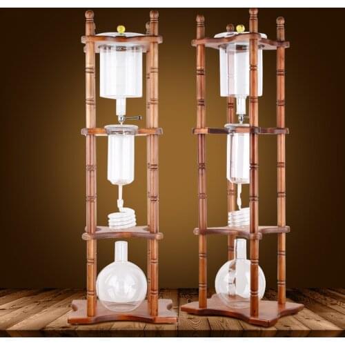 Hot Sell 3000ml Heat Resistant Glass ice drip 25cups Japanese Style syphon coffee maker Cold Brew/Drip Coffee Maker For Barista