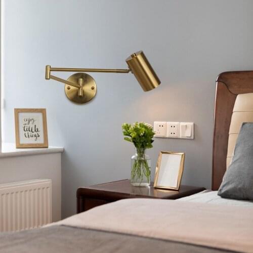 Nordic Creative LED Wall Lamp Adjustable Swing Long Arm Warm/Cold Lighting Wall-mounted Household Bedside Lighting Wall Sconce