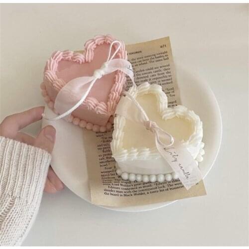 Love Heart Shape Cake Candle Mold Fondant Cake Baking Mould Aromatherapy Candle Making Mould DIY Valentines Day Gifts Decor