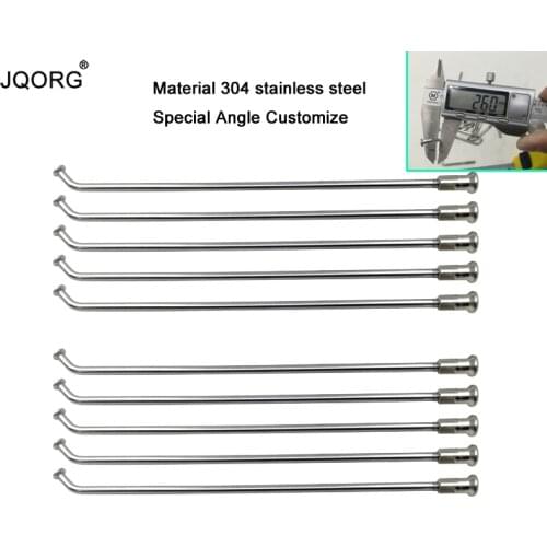 Material 304 Stainless Steel Diameter 2.6 mm Motorcycle Spokes Sliver Round Body Length&Angle&Height Customize Bike Spokes