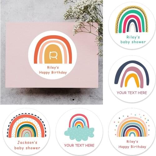 Cute Rainbow Clouds Sticker Custom Stickers Birthday Baby Shower DIY Gift Decor Labels Personality Party Favors Kids Stickers