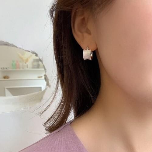 Minimalist Brand Circle Earring Woman 2021 New Vintage Silver Color Korean Bump Statement Big Earrings Accessories Brincos