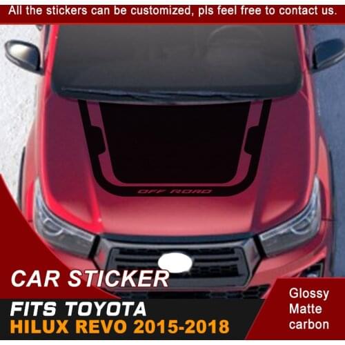Car sticker 1 piece hood vinyl graphics car decals custom fit for toyota hilux revo 2015 2016 2017 2018