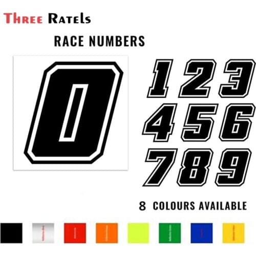 Three Ratels FD201 Cool Racing Number Decals Die Cut Sticker For Car Motor Bike Truck Laptop Helmet 10*10cm