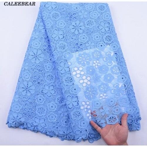 Sky Blue French Cord Lace Fabric 2021 High Quality Lace African Guipure Lace Fabric Nigerian Lace Fabric For Wedding Dress S2107