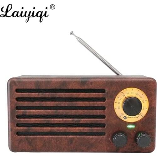 Laiyiqi retro wooden Box speaker altavoz bluetooth subwoofer woofer 10W TF wood square Double Horn portable FM Radio caixa som
