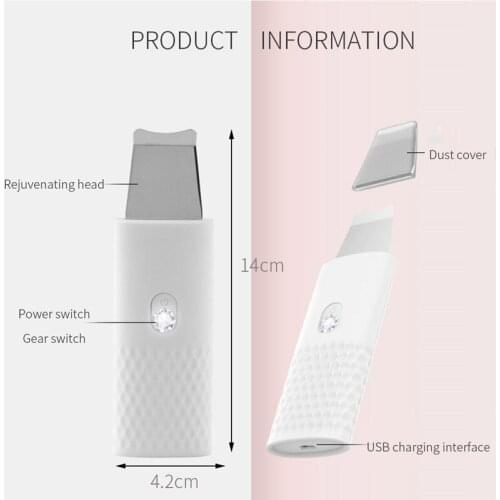 2019 new hot sold Ultrasonic Ion Cleansing Instrument Massage Skin Scrubber Peeling Shovel Facial Pore