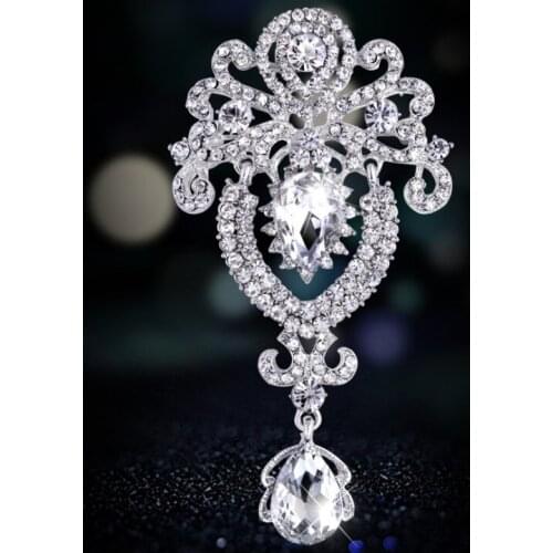 New Luxury Brooch Fashion Crown Crystal female Corsage crystal from Swarovskis For woman wedding jewelry clothing