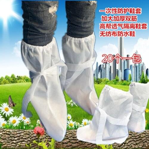 Disposable Non-Woven Shoe Cover Breathable Non-Slip Overshoes Thicken Dustproof Elasticity Boot Shoe Covers for Indoor,Household