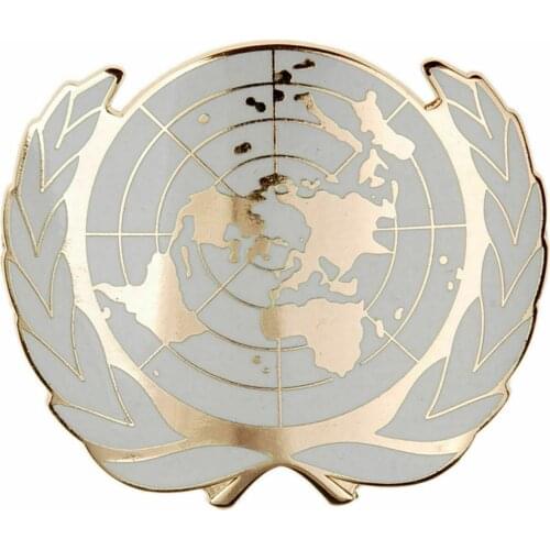 OUTDOORS UN UNITED NATIONS METAL BERET CAP METAL PIN GOLDEN BADGE MILITARY GIFT military Store