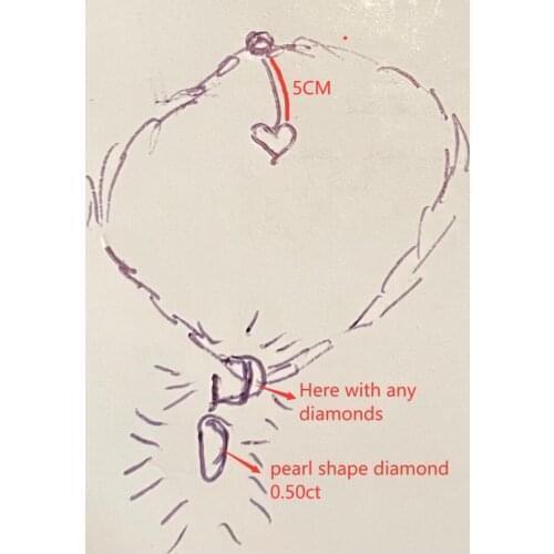 Aazuo Customize link 18K White gold real diamonds 0.50ct necklace 45cm