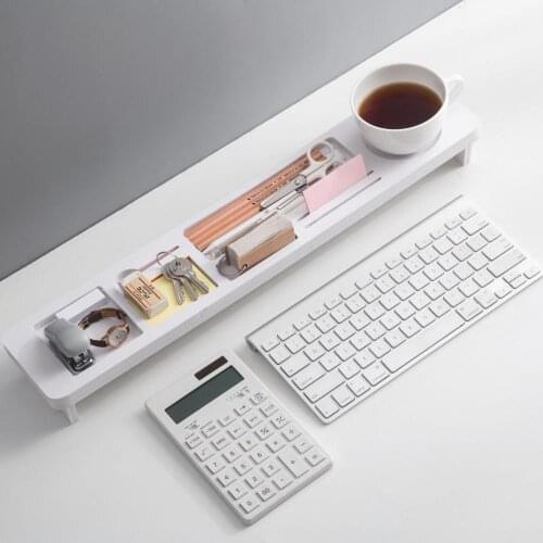 Dust-Proof Keyboard Storage Rack Office Desktop Stationery Sorting Shelf Compartment Rack