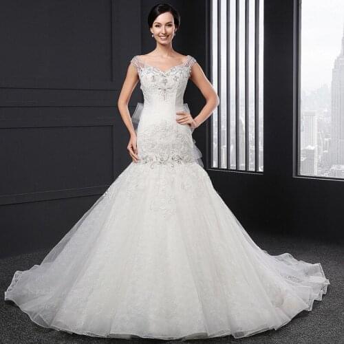 Q-005 wedding dress 2020 sexy backless beach corset lace beaded apliques church matrimonio robe fluide koktajlowe prom dresses