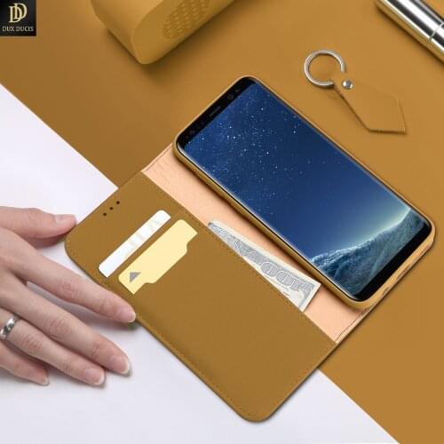 For Samsung Galaxy S8 DUX DUCIS Wish Series Luxury Case Flip Cover with card Slot Sturdy Stand Support Wireless Charging