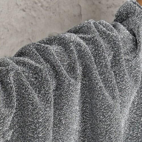 Grey black silver particles all over the sky bright silk flash yarn colorful cloth dress background cloth clothing fabric