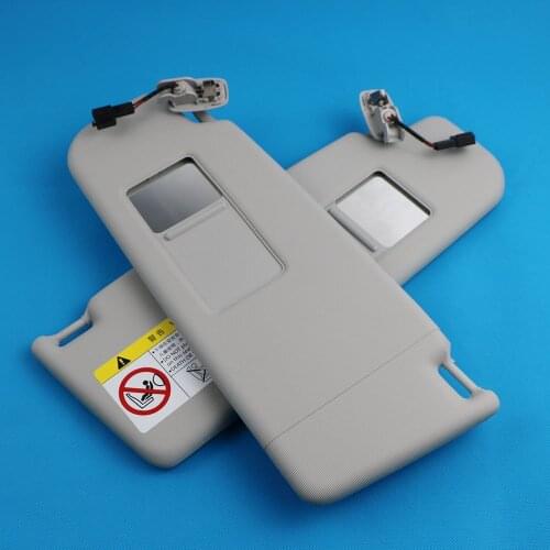 Gray Front Sun Visor Panel With Makeup Mirror For VW Jetta MK6 2012 2013 2014 2015 2016 2017 2018 2019