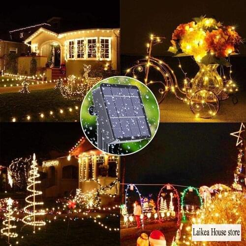 2020 New Solar Led Lamp Waterproof Rubber Line String Copper Wire Lights Solar Powered String Light For Party Wedding Christmas