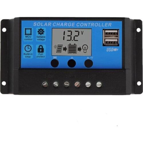 12V 24V intelligence Solar cells Panel Battery Charge Controller Regulators LCD Display with 5V USB