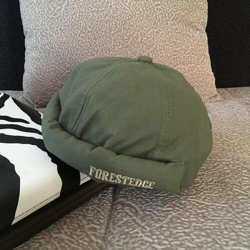 Vintage FORESTEDGE embroidery Landlord Sailor Cap Men Women Retro Brimless cap Skullcap Hat Hip Hop Breathable Beanie Hat