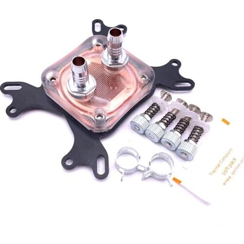 Computer CPU Water Cooler 50mm Transparent Cover Cooling Block for AMD PC Water Cooling