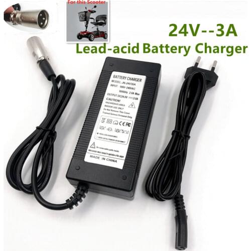 24V 3A Scooter Battery Charger for Jazzy Power Chair,Pride Hoveround Mobility,Schwinn S150 S300 S350 S400 S500 S650,Ezip 400 500