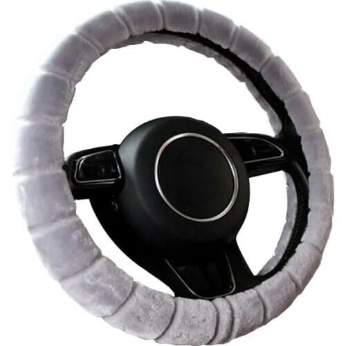 Winter Pulsh Car Steering Wheel Cover Wrap For 37-38CM/14.5"-15" M Size For NISSAN Lada Kia MAZDA Ford RENAULT CHEVROLET TOYOTA