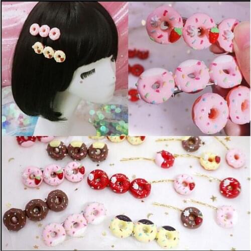 1pcs Lolita Cute Hairpin dessert Doughnut Party Costume Headdress Hairclip gift B957