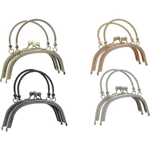 16.5cm Arch Embossed Metal Purse Bag Frame Kiss Clasp Buckle Semicircle Wrist DIY Handbag Handle Replace Hardware Accessories
